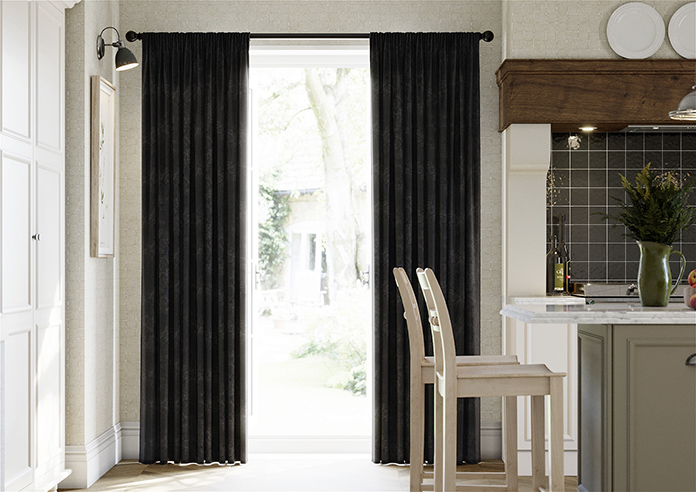 Faux Suede, Black - Made to Measure Curtains - Image 3